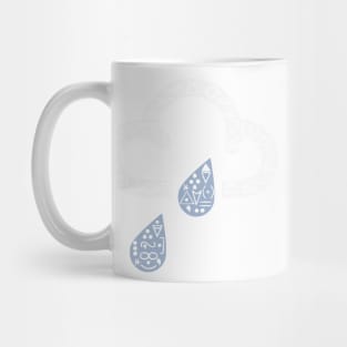 Cloud and rain weather map symbols Mug